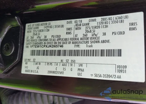 2018 Ford F-150 Xl z USA, uszkodzony, nr VIN 1FTEW1CPXJKD65746